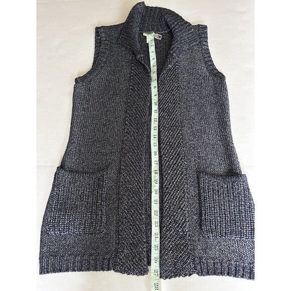 Chicos Womens Crochet Knit Cardigan Sweater Sleeveless Open Blue Chicos 0=Small - Picture 4 of 7